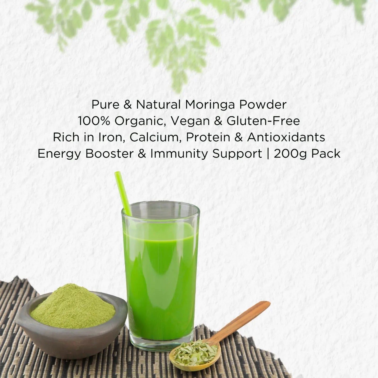 Shivatattva Organic Moringa Leaf Powder | Superfood for Immunity, Energy & Detox (200g)