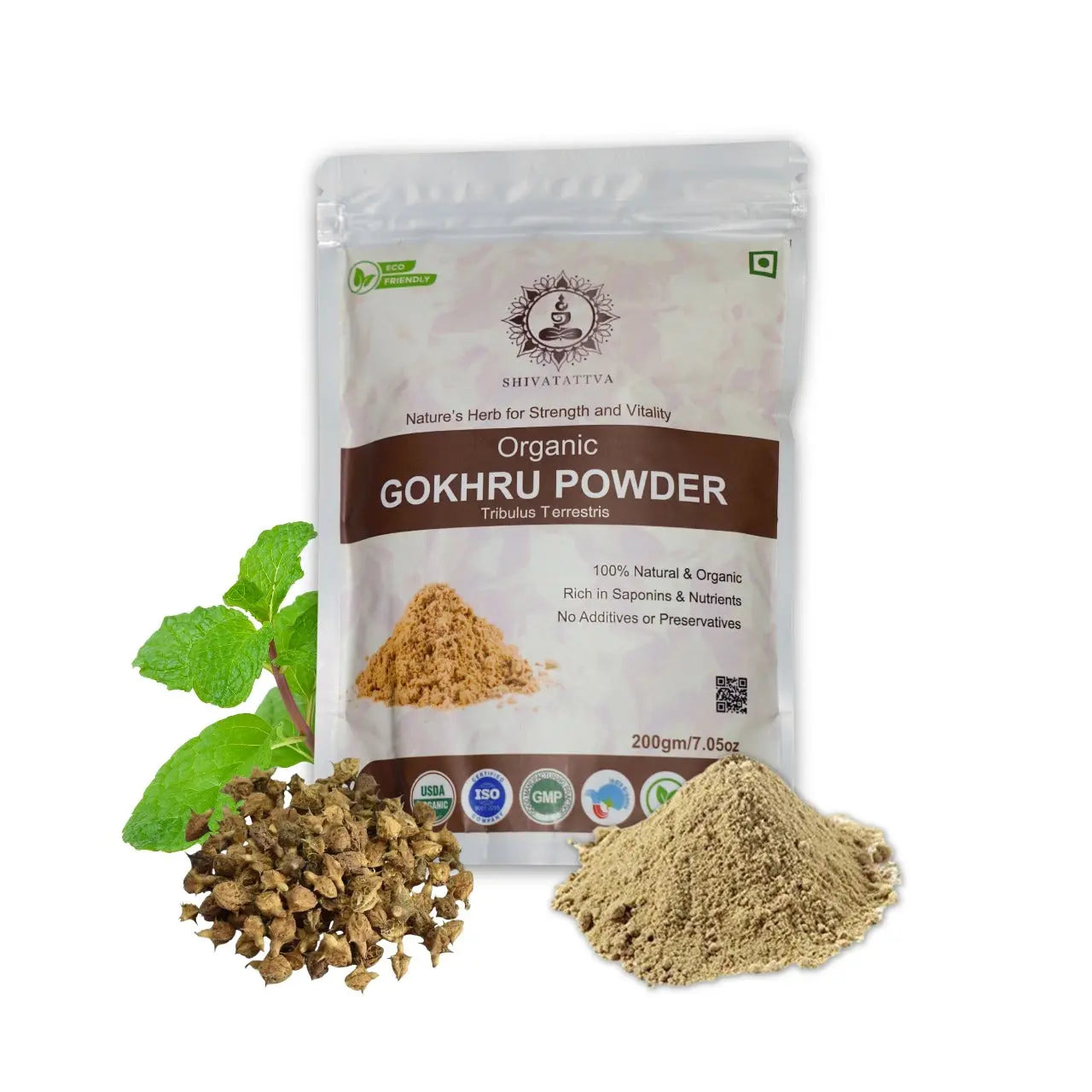 Shivatattva Organic Gokhru Powder 200g – Tribulus terrestris for Testosterone, Kidney & Strength Support Shivatattva.in