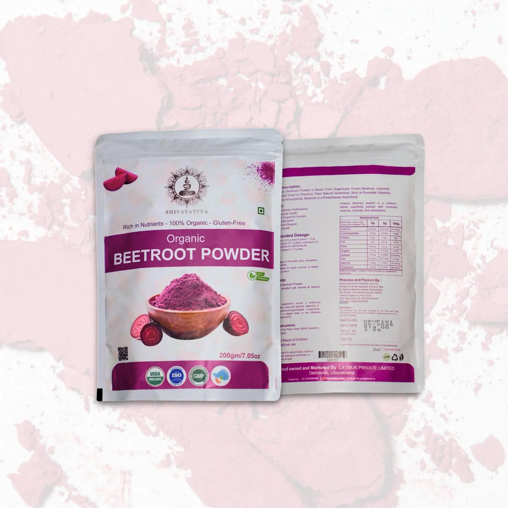 Shivatattva Organic Beetroot Powder | 100% Pure & Natural | Rich in Nitrates, Iron & Antioxidants | For Skin Glow, Stamina & Detox | No Added Color or Preservatives | 200g