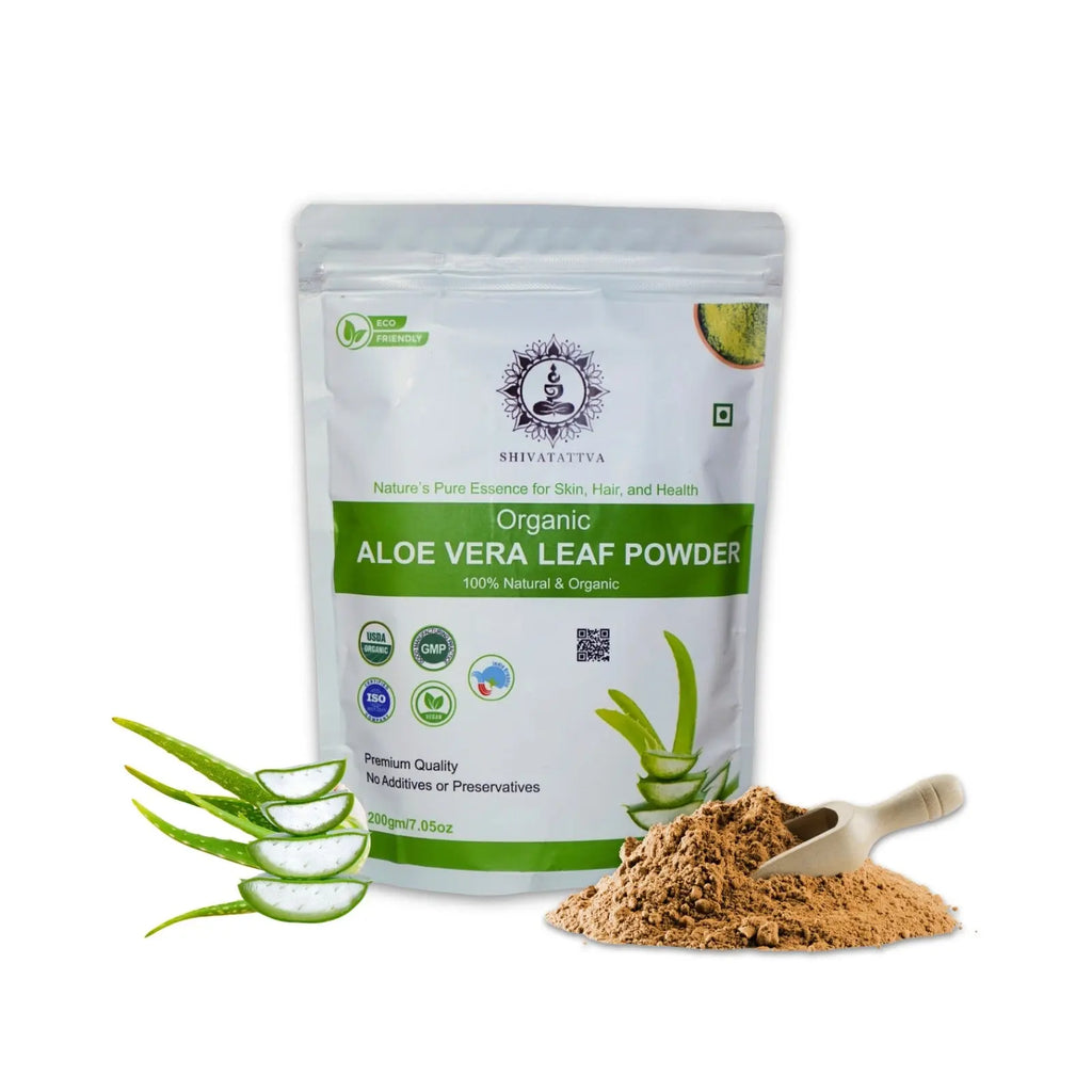 Shivatattva Organic Aloe Vera Leaf Powder 200g – For Skin, Hair & Internal Detox | Edible & Pure