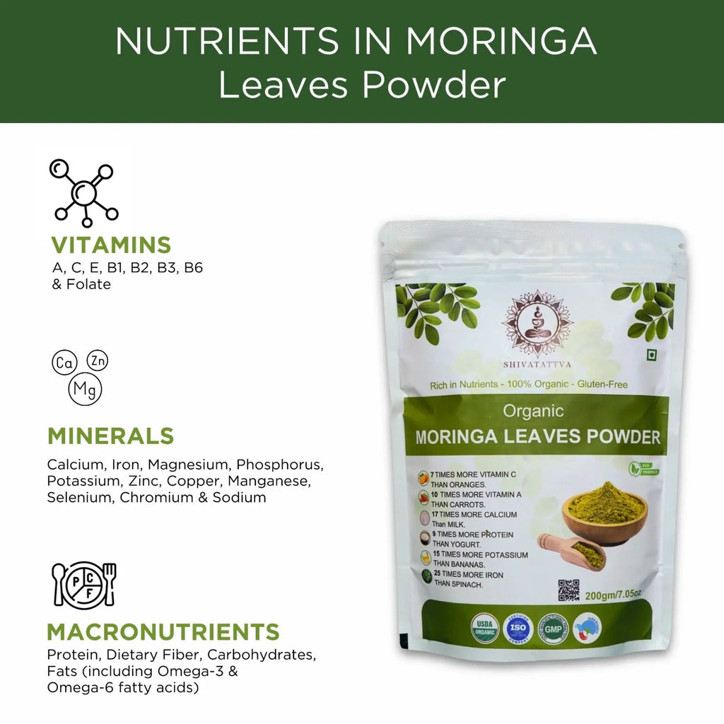 Shivatattva Organic Moringa Leaf Powder | Superfood for Immunity, Energy & Detox (200g)