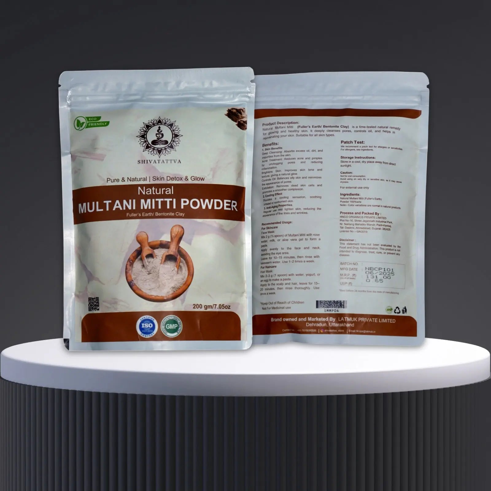 Shivatattva Natural Multani Mitti Powder for Glowing Skin, Acne Control, Tan Removal & Oil-Free Look – 200g | 100% Pure Ayurvedic Fuller's Earth