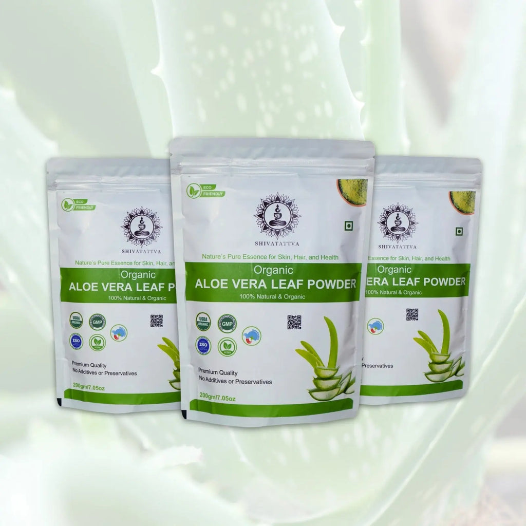 Shivatattva Organic Aloe Vera Leaf Powder 200g – For Skin, Hair & Internal Detox | Edible & Pure