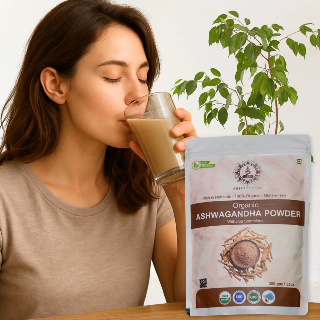 Shivatattva Organic Ashwagandha Powder 200g – Ayurvedic Churna for Stress, Sleep & Immunity Shivatattva.in