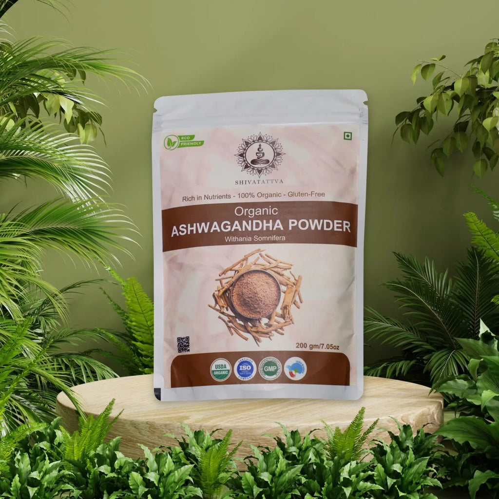 Shivatattva Organic Ashwagandha Powder 200g – Ayurvedic Churna for Stress, Sleep & Immunity Shivatattva.in